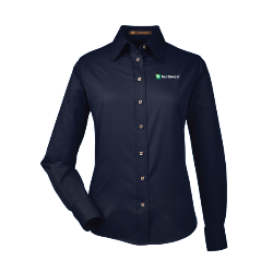 Harriton Ladies Easy Blend Long-Sleeve Twill Shirt with Stain-Release Thumbnail